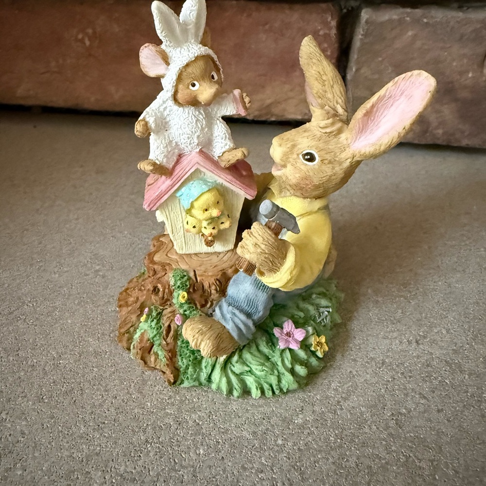 Charming Rabbit and Mouse Figurine
